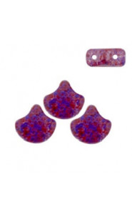 Ginko Leaf Beads 7.5x7.5mm Confetti splash violet red